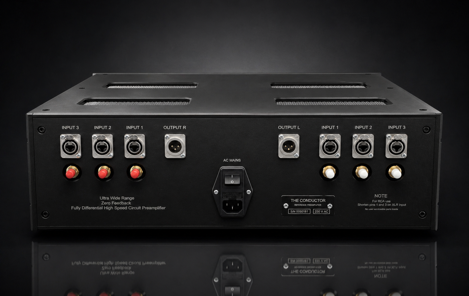 Atrion Audio Labs Conductor preamplifier rear view